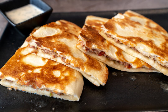 Arayes (Stuffed Pita). Middle Eastern food
