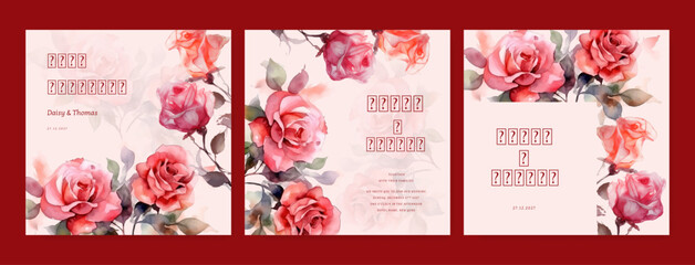 Universal floral art templates. Flowers, birds, bugs, leaves and twigs. For wedding invitation