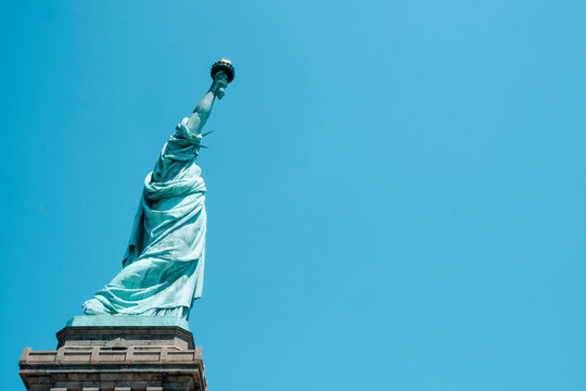side view of the Statue of Liberty, New York City