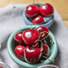 Delicious ripe cherries are