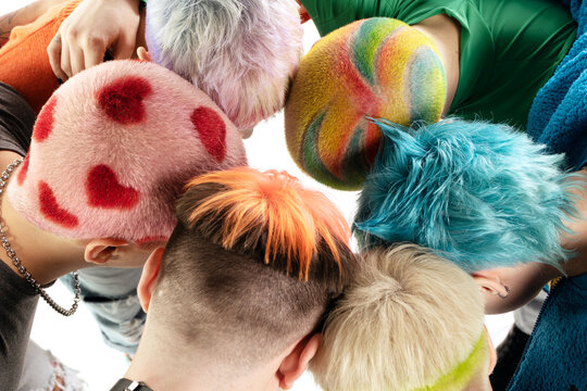 Hair style. Colorful and unique designs