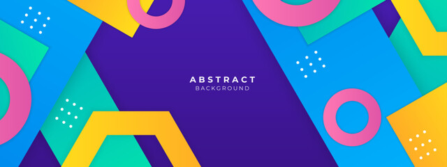 Colorful geometric shapes abstract background. Vector illustration abstract graphic design banner pattern presentation background wallpaper web template.