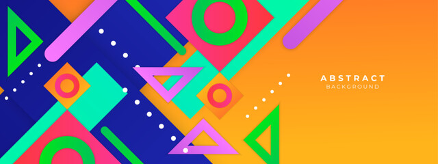 Fototapeta premium Abstract geometric pattern design in memphis style. Vector illustration.