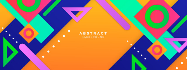 Colorful geometric shapes abstract background. Vector illustration abstract graphic design banner pattern presentation background wallpaper web template.