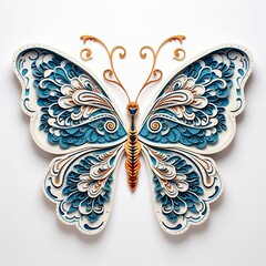 Fototapeta na wymiar nature geometric pattern, butterfly, no background