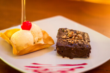 Brownie con Helado