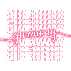 Pink Glow Contest Giveaway Announcement Typography Transparent Background