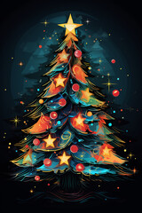 abstract Christmas tree illustration