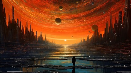 惑星の都市,Generative AI AI画像