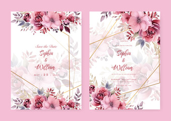 Beautiful floral art templates. Flowers, birds, bugs, leaves and twigs. For wedding invitation, birthday and Mothers Day cards, flyer, poster, banner, brochure, email header, post in social networks.
