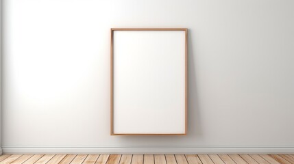 An empty picture frame hanging on a wall