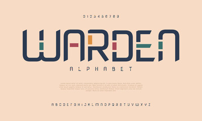 Warden creative modern urban alphabet font. Digital abstract moslem, futuristic, fashion, sport, minimal technology typography. Simple numeric vector illustration