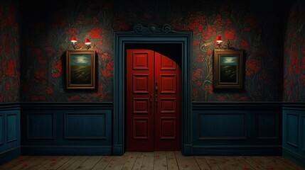 ホラー風のドア,Generative AI AI画像