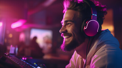 Streaming Enchantment: Male Gamer Embraces Gaming  Culture