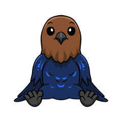 Cute brown headed cowbird cartoon