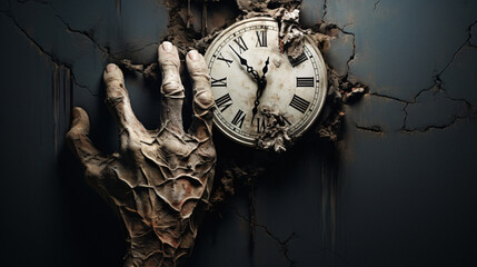 The Chronological Enigma Unveiled: In the Grim Embrace of Haunted Clocks and Sinister Watches, Time Slips into Twilight, Unleashing the Sinister Secrets. Enhanced by Generative AI