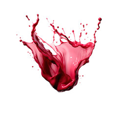 Red wine stain on white transparent background