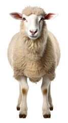 Sheep Front View Isolated on Transparent Background - Generative AI
