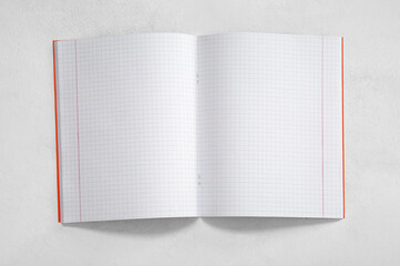 Open new notebook on white background