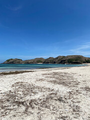 Beautiful seascape with white sands and turquoise water in Lombok