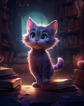 pixer style carton cat. generative ai
