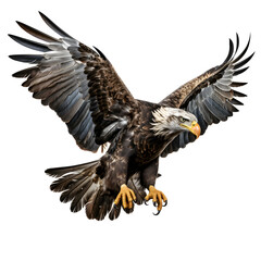 eagle isolated on transparent background ,pounced eagle png ,generative ai