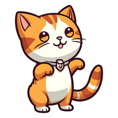 Fototapeta premium Charming Raas Cat 2D Illustration: A Captivating Portrait of Cuteness and Playfulness