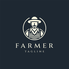 Farmer logo design vector illustration