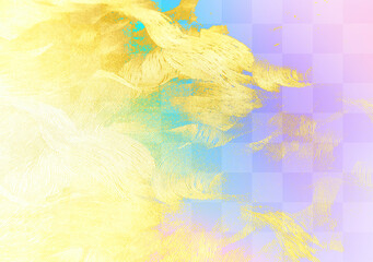 パステルカラーの背景と市松模様　和風のイメージ
