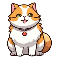Fototapeta premium harming Ragamuffin Cat 2D Illustration: A Delightful Portrait of a Cute Feline Companion
