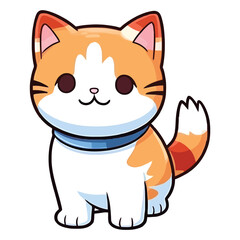 Fototapeta premium harming Ragamuffin Cat 2D Illustration: A Delightful Portrait of a Cute Feline Companion