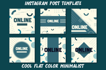 Cool Flat Color Minimalist Instagram Post Template