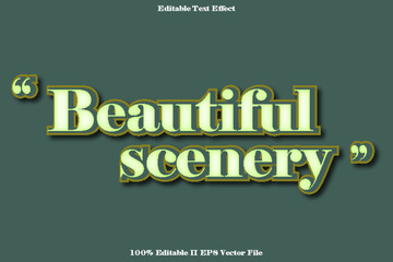 BEAUTIFUL SCENERY Editable Text Effect 3d Emboss Gradient Style