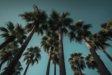 Fototapeta na wymiar Image of palm trees, separated from the background. Generative AI