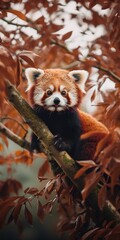 Fototapeta premium cute red panda Generative AI