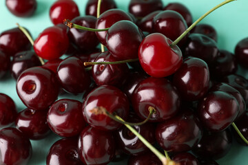 Heap of sweet cherries, closeup