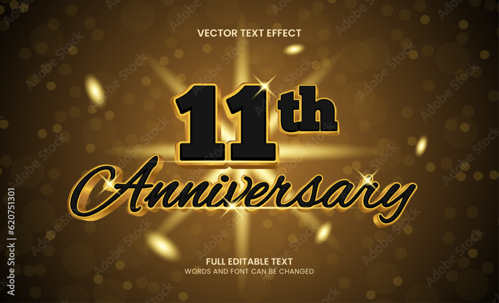 Canvas Prints editable text effect anniversary 3d text template premium vector