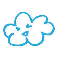 cloud with happy face hand drawn