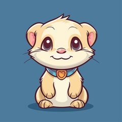 Cute Ferret Cartoon Character: Perfect for Children's Products and Wildlife-themed Designs!