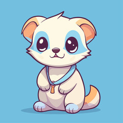 Cute Ferret Cartoon Character: Perfect for Children's Products and Wildlife-themed Designs!