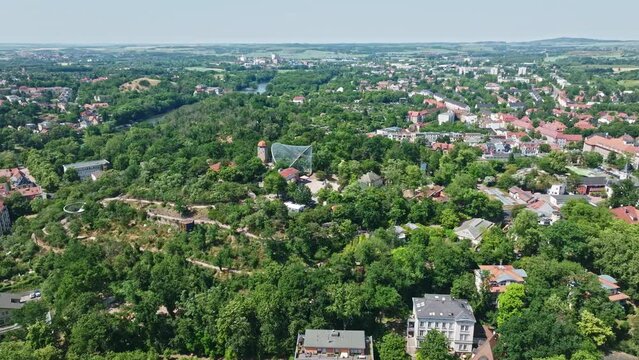 Aerial view of Zoologischer Garten Halle (Bergzoo) , Germany