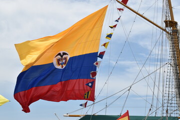 bandera tricolor de Colombia - obrazy, fototapety, plakaty