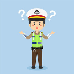 Indonesian Traffic Police Confused with Question Mark