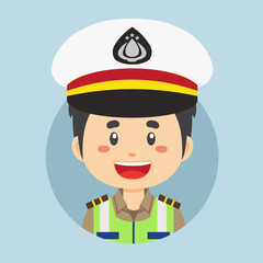 Avatar of Indonesian Traffic Police Character