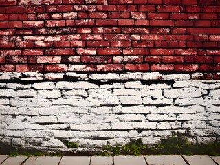 Fototapeta premium brick wall texture with scratches, red bricks. background for design.