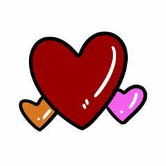 art color of cartoon doodle heart