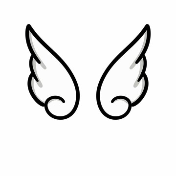 wings angel wings icon on white background