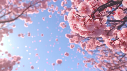 Sakura tree flew in the air 