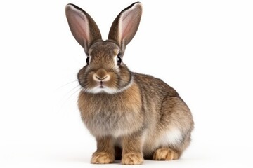 rabbit sitting against white background