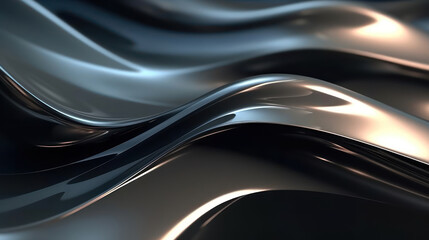 Abstract liquid background with silver and gold metal wave 